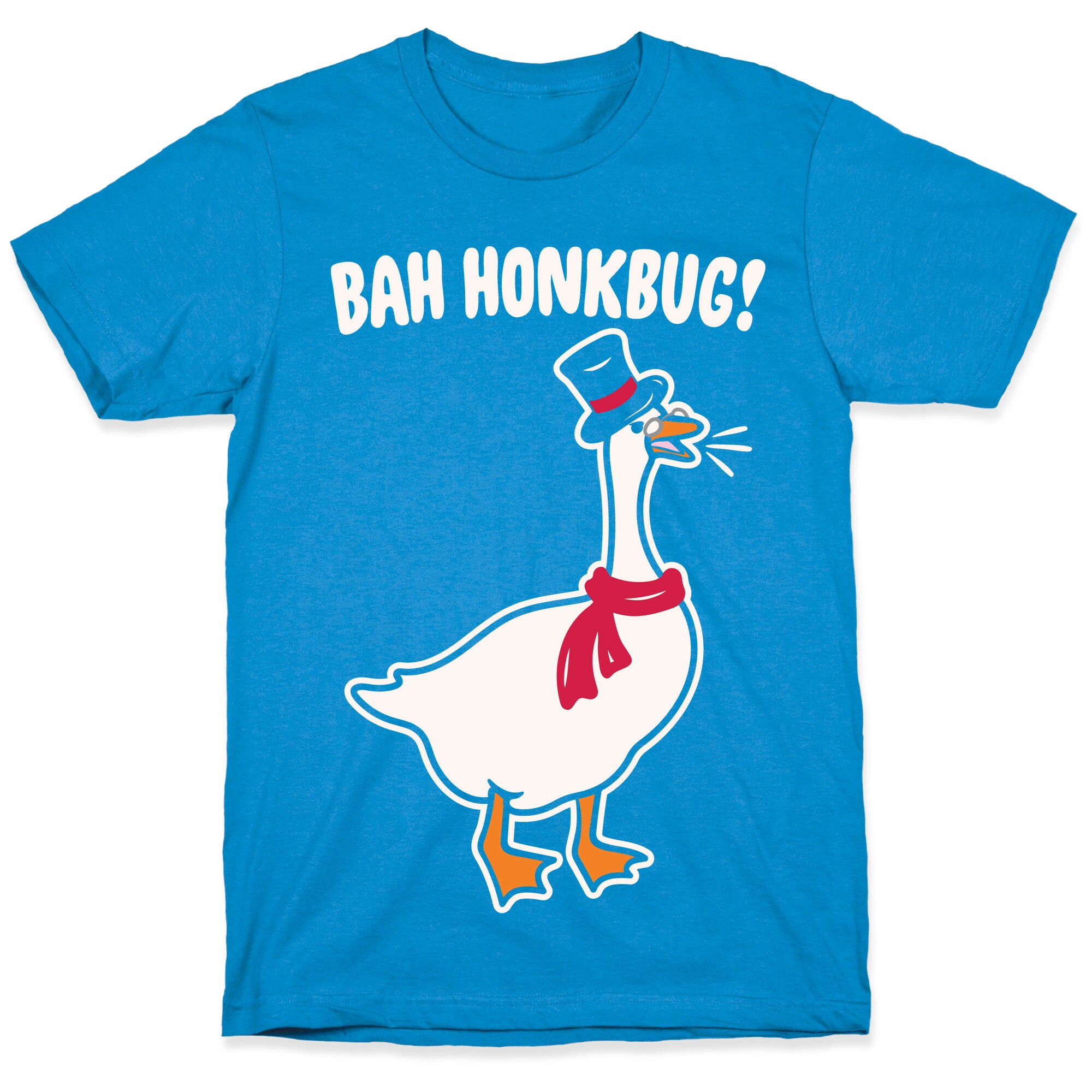 Bah Honkbug Goose Scrooge Parody White Print T-Shirt
